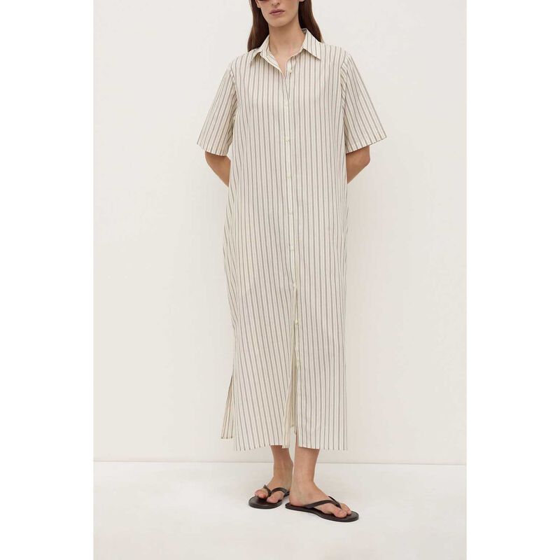 Assembly Label Ria Stripe Midi Shirt Dress Cream/Smoke image number 3